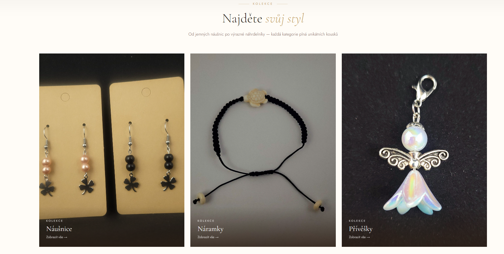 Nika Made — kategorie kolekcí a UX design